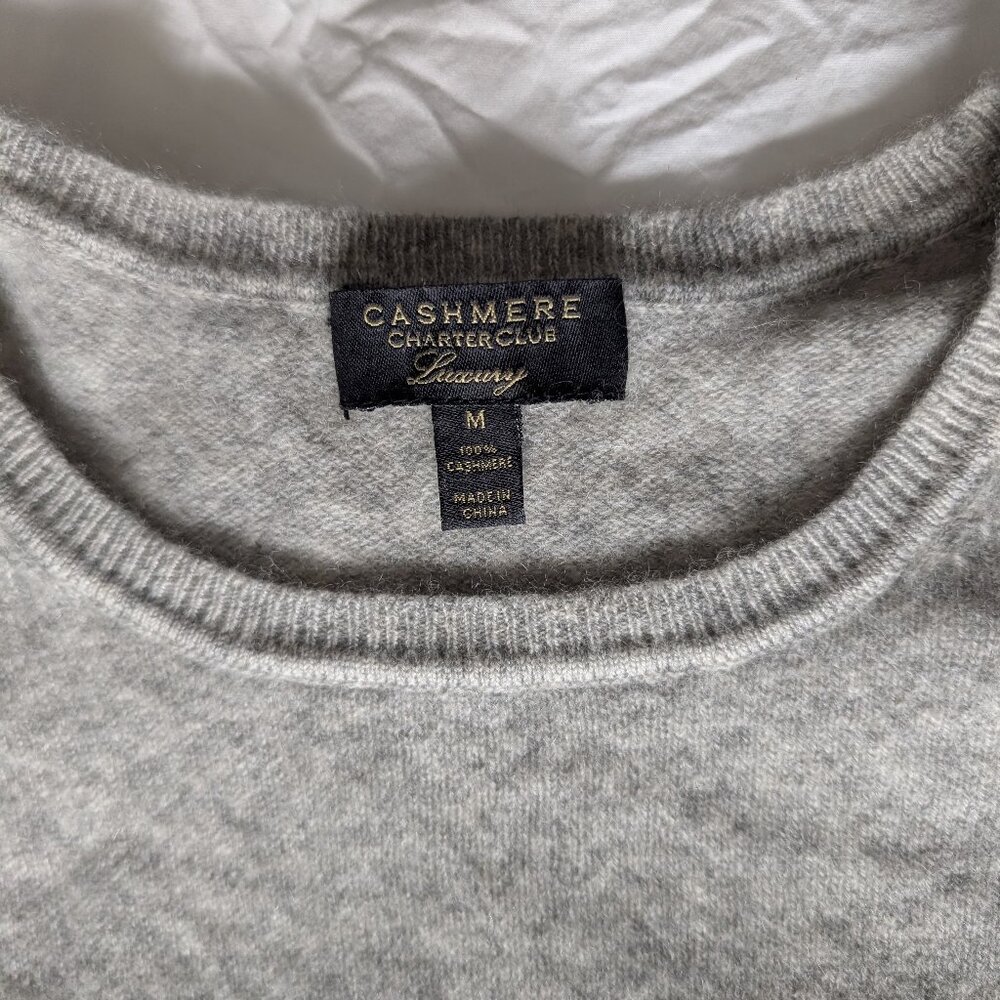Cashmere Charter Club Luxury, Grey Cashmere Sweater, M